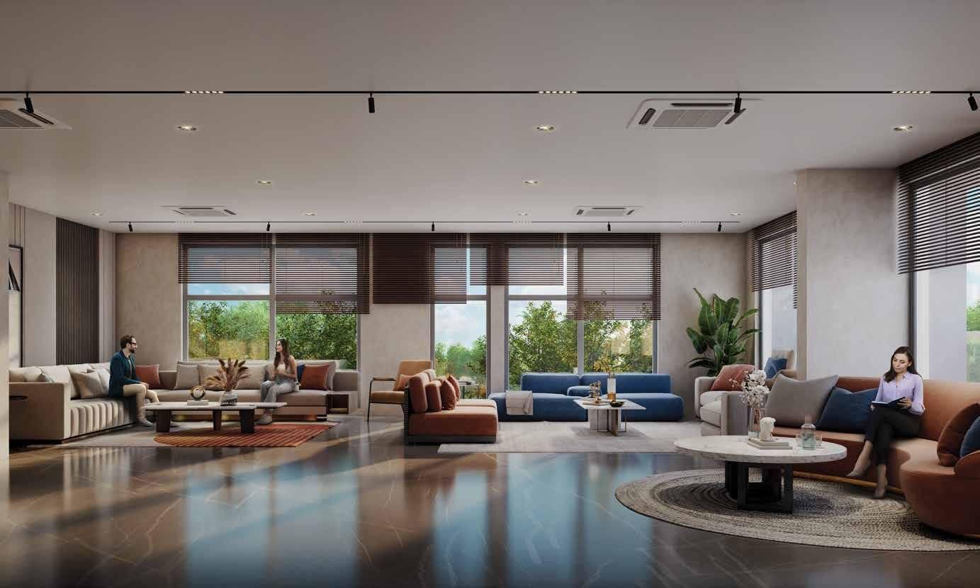 Opulent residential lounge and conference zone at Signum Niva boutique residences
